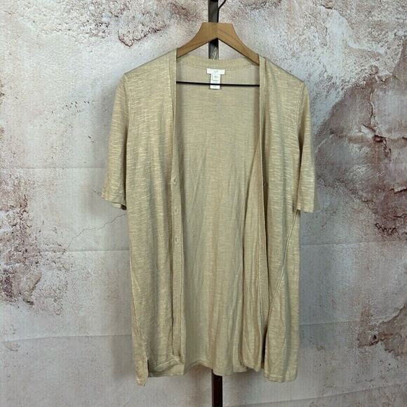 J. JILL artisan linen cardigan sweater size S scandi resort modern lagenlook - Picture 1 of 5